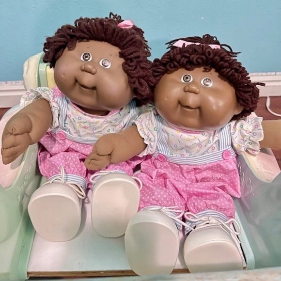 Vintage Cabbage Patch Kids Twin Toddler Dolls AA Girls